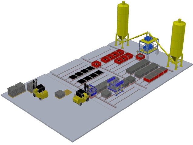 Layout design of a simple CLC Block plant with capacity of 200m3/day