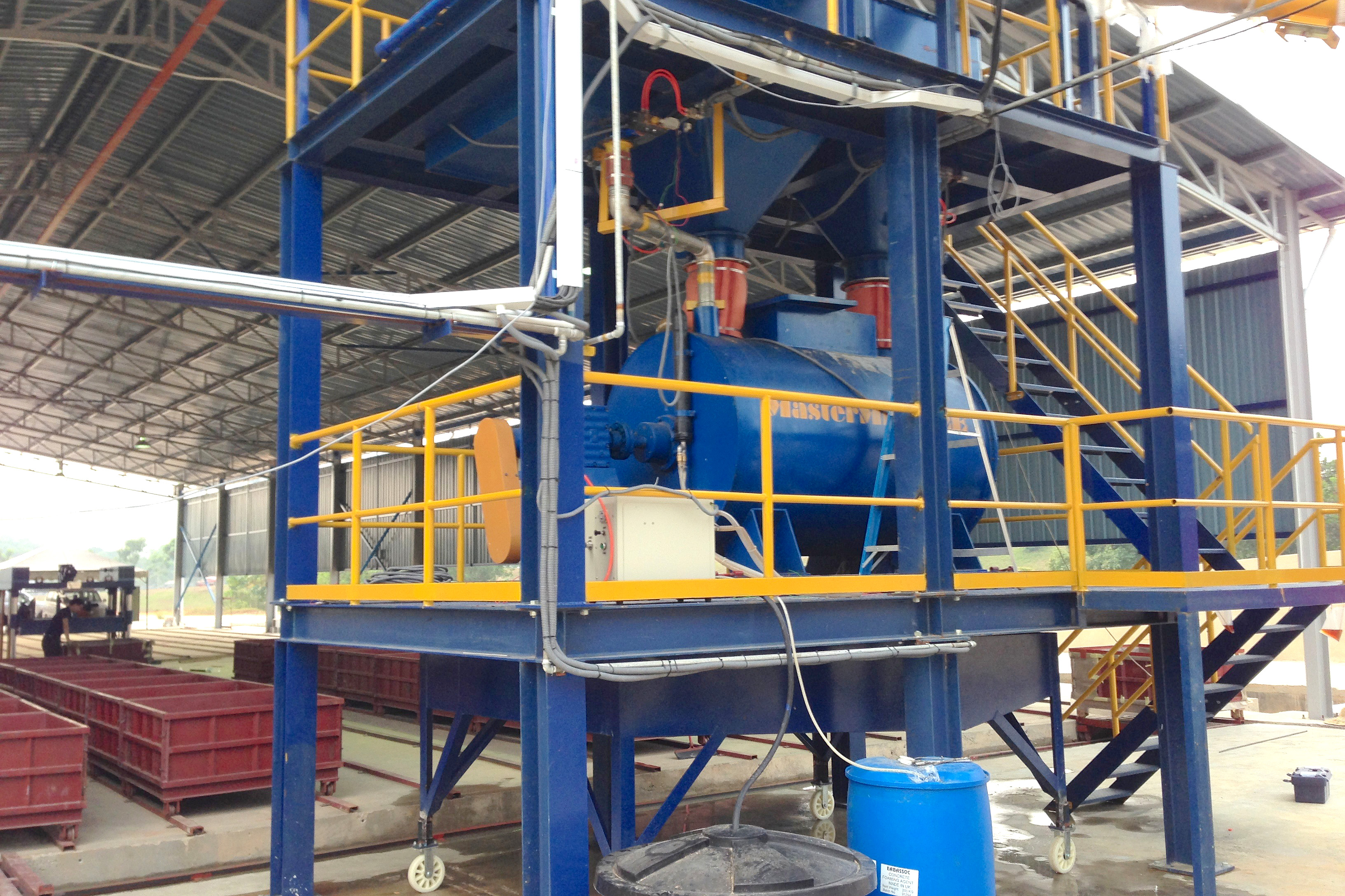 Our CLC Mixer MasterMix in a CLC block manufacturing plant in Malaysia