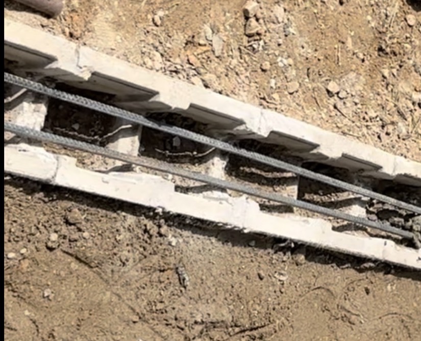 V-lite Block is suitable for foundation casting when filled with steel reinforcement and normal concrete within its hollow space, effectively forming a foundational beam.
